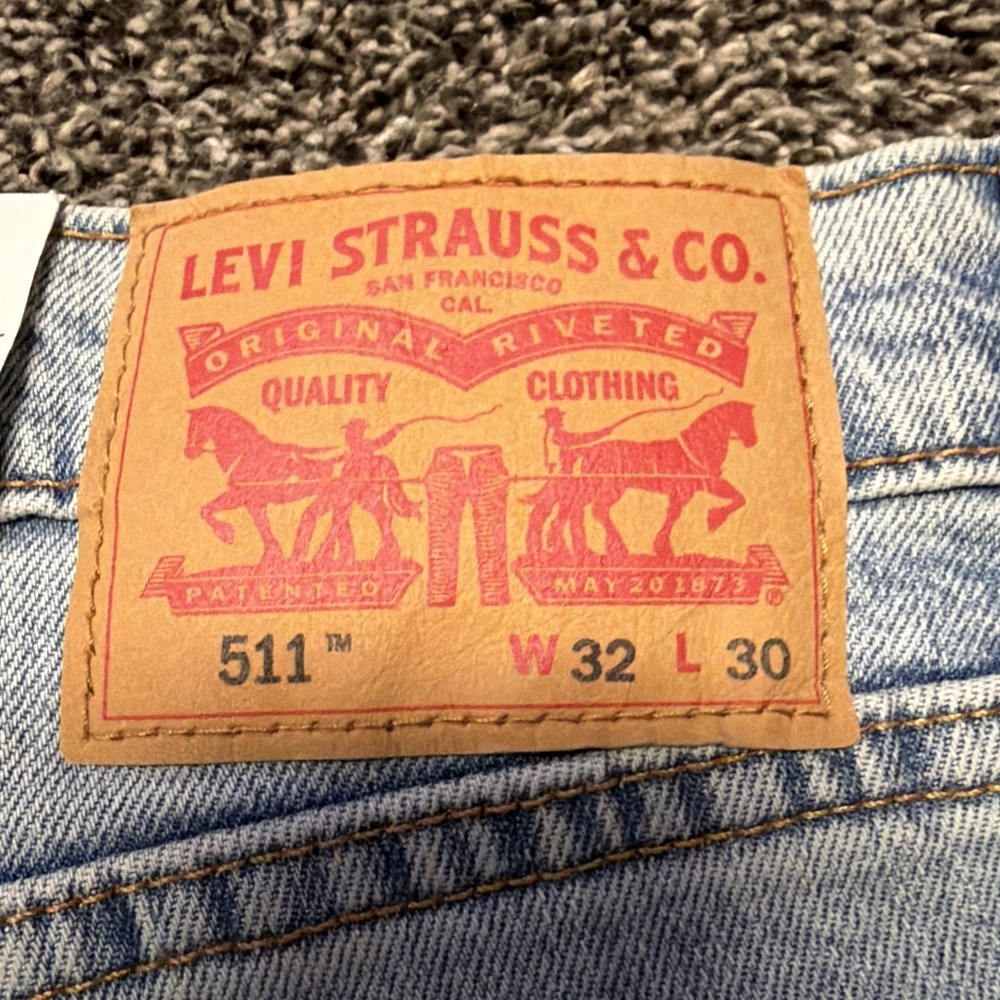 Levi's 511 Slim Stretch Denim Jeans Blue Men's 5-Pocket Light Wash Size 32x30 - Picture 7 of 11